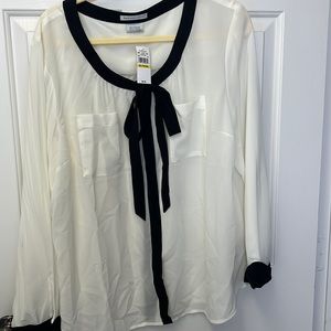 Van Heusen semi-sheer long sleeve blouse.